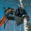 JAK-350R guillotine grab on excavator - an efficient solution for tree cutting